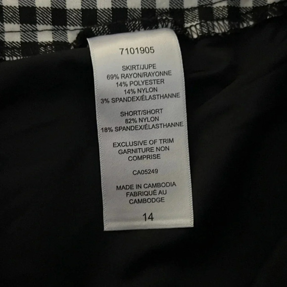 S.C.&CO Black and White Gingham Skirt - Size 14 - Picture 4 of 4